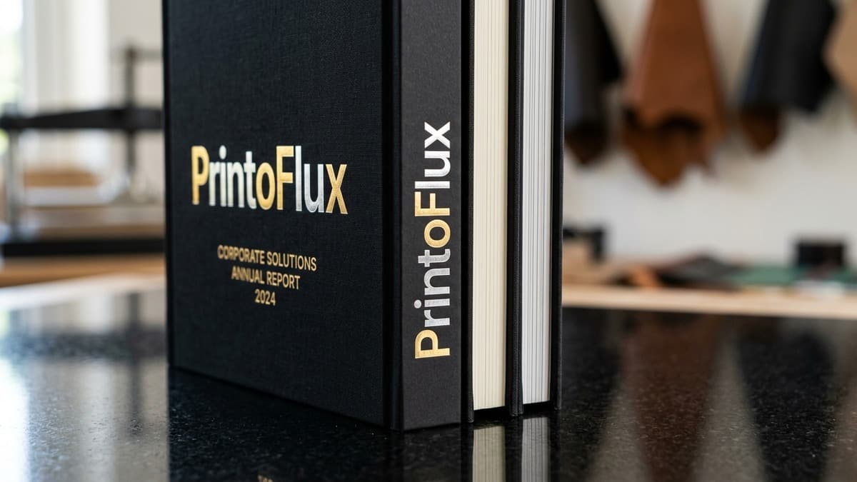 Case Bound Hardcover: Rigid cloth-bound board cover with gold foil stamping and sewn book block, the ultimate durable finish for keepsake publications and luxury editions